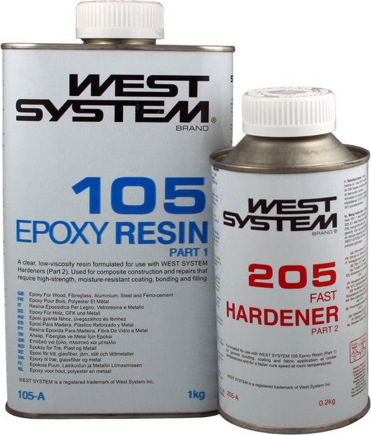 Epoxy A-pakke 1,2 kg, herder 205 standard